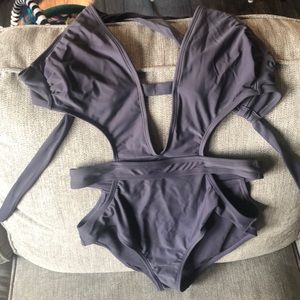 One piece cut out swim suit